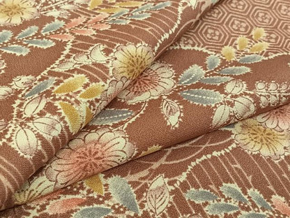 平和屋着物▽小紋　単衣　辻が花　洗える着物　AABF0081jh