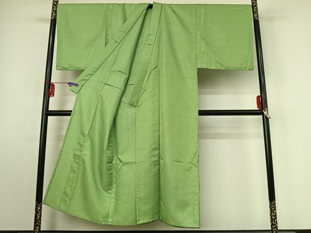 平和屋着物▽男性 色無地 単衣 柳色 キングサイズ 洗える着物 AABF0084jh