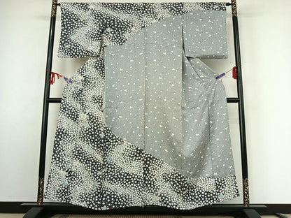 平和屋着物▽訪問着 単衣 舞花文 正絹 逸品 AABF0086jh