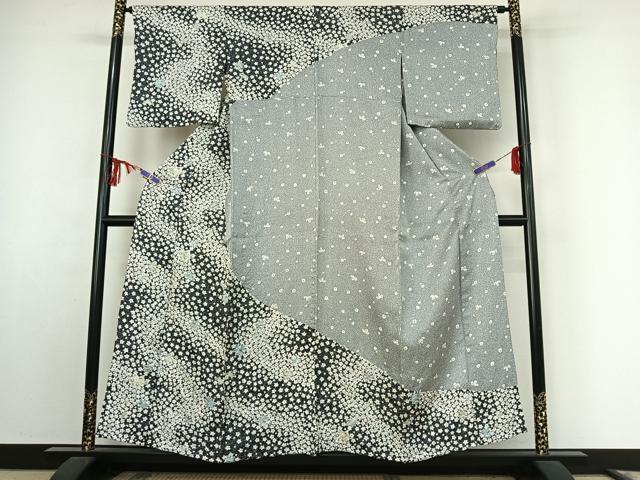 平和屋着物▽訪問着 単衣 舞花文 正絹 逸品 AABF0086jh