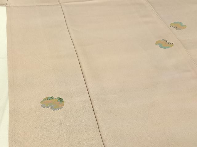 平和屋着物▽上質な小紋 単衣 雲取り花文 暈し染め 金彩 正絹 逸品 AABF0087jh