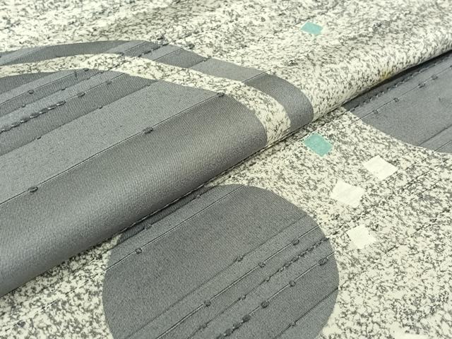平和屋着物▽訪問着 単衣 作家物 幾何学文様 正絹 逸品 AABF0089jh