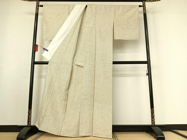 平和屋着物▽上質な紬 単衣 風景文 正絹 逸品 AABF0096jh