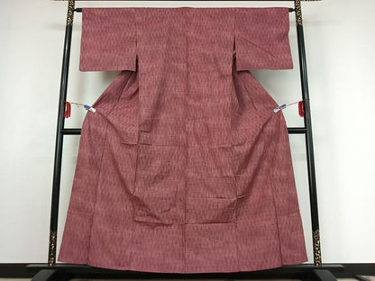 平和屋着物▽上質な紬 単衣 立涌文 正絹 逸品 AABF0099jh
