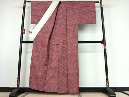 平和屋着物▽上質な紬 単衣 立涌文 正絹 逸品 AABF0099jh