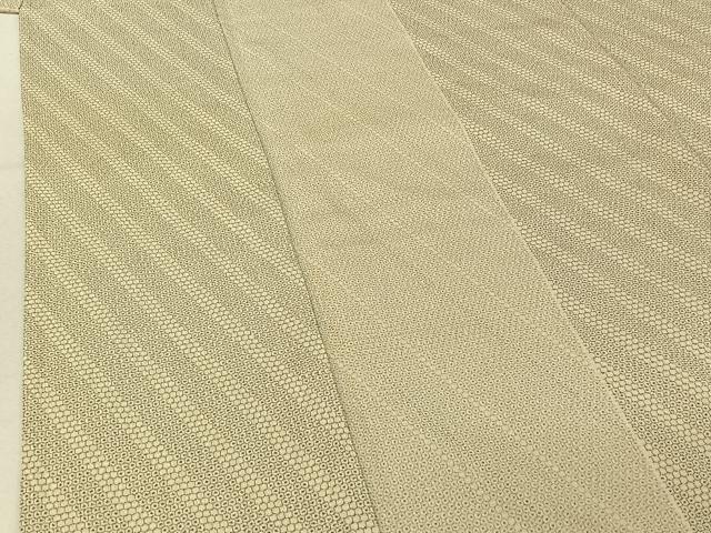 平和屋着物▽本塩沢 単衣 110亀甲 斜縞 正絹 逸品 AABF0100jh