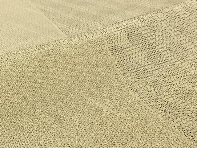 平和屋着物▽本塩沢 単衣 110亀甲 斜縞 正絹 逸品 AABF0100jh