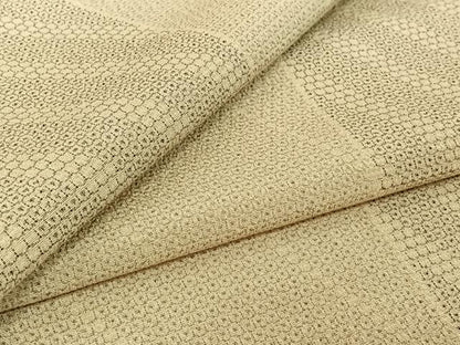 平和屋着物▽本塩沢 単衣 110亀甲 斜縞 正絹 逸品 AABF0100jh