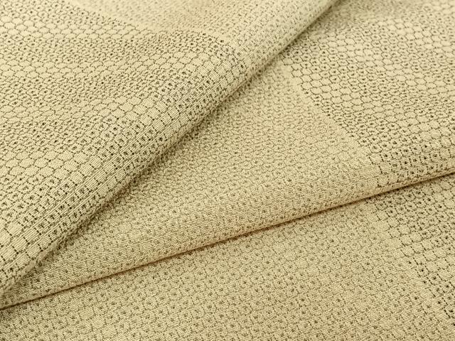 平和屋着物▽本塩沢 単衣 110亀甲 斜縞 正絹 逸品 AABF0100jh