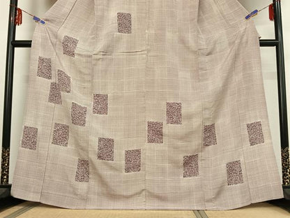 平和屋着物▽訪問着 単衣 草花文 正絹 逸品 AABF0101jh