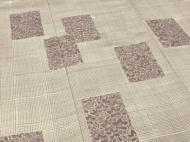 平和屋着物▽訪問着 単衣 草花文 正絹 逸品 AABF0101jh