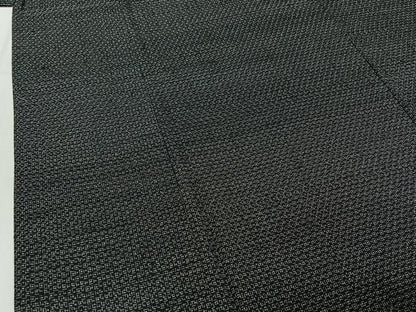 平和屋着物▽男性 紬 単衣 幾何学文様 反端付き 正絹 逸品 AABF0103jh