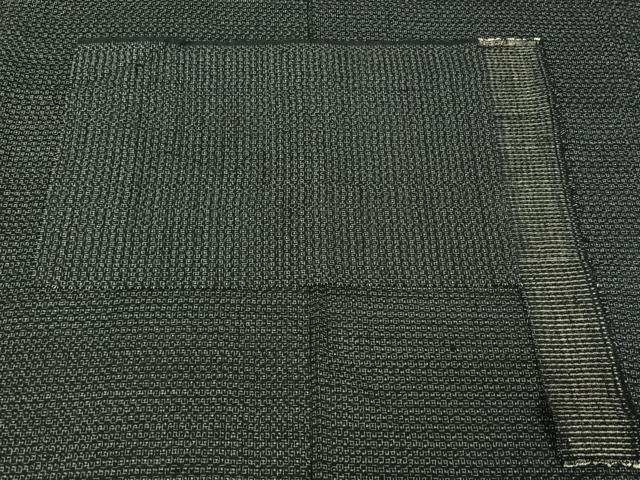 平和屋着物▽男性 紬 単衣 幾何学文様 反端付き 正絹 逸品 AABF0103jh