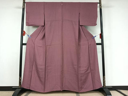 平和屋着物▽上質な色無地 単衣 鳩羽色 正絹 逸品 AABF0105jh