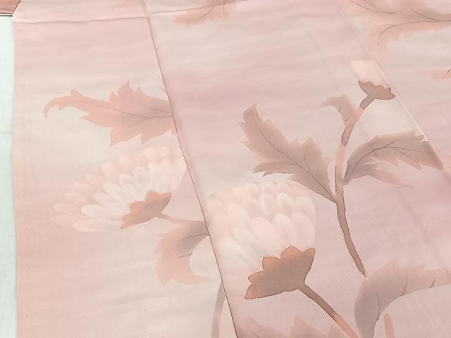 平和屋着物▽上質な小紋 単衣 草花文 正絹 逸品 AABF0106jh