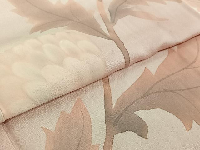 平和屋着物▽上質な小紋 単衣 草花文 正絹 逸品 AABF0106jh