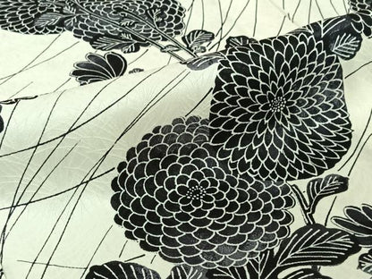 平和屋着物▽上質な小紋　単衣　草花文　正絹　逸品　AABF0111jh