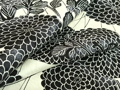平和屋着物▽上質な小紋　単衣　草花文　正絹　逸品　AABF0111jh