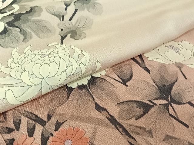 平和屋着物▽訪問着　単衣　手描き　花籬文　暈し染め　正絹　逸品　AABF0113jh