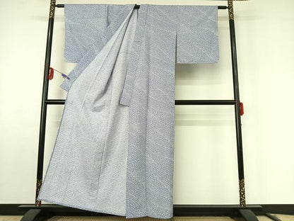 平和屋着物▽小紋 単衣 舞花文 洗える着物 AABF0119jh