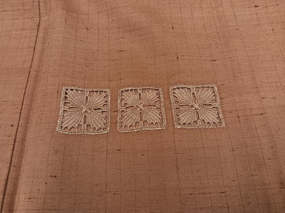平和屋着物■訪問着 紬地 刺繍 色紙花文 正絹 逸品 AABF0131ph