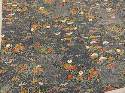 平和屋着物■上質な小紋　草花文　正絹　逸品　未使用　AABF0193ph