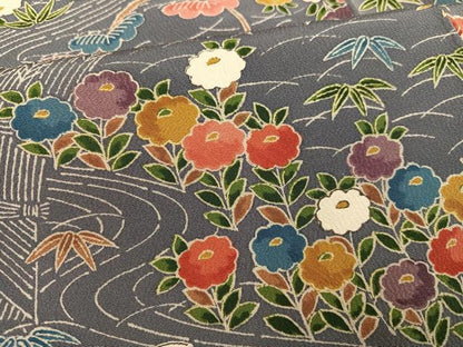 平和屋着物■上質な小紋　草花文　正絹　逸品　未使用　AABF0193ph