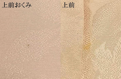 平和屋着物●上質な色無地　草花地紋　肌色　正絹　逸品　AABF0206fy