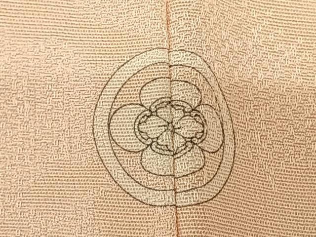 平和屋着物○上質な色無地 草花地紋 肌色 正絹 逸品 AABF0206fy