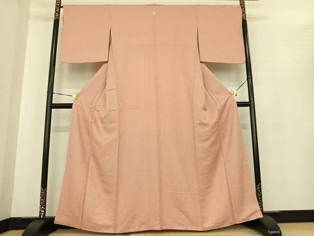 平和屋着物●上質な色無地　草花地紋　一斤染色　さが美扱い　正絹　逸品　AABF0208fy