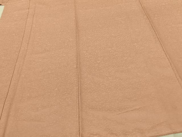 平和屋着物●上質な色無地　草花地紋　一斤染色　さが美扱い　正絹　逸品　AABF0208fy