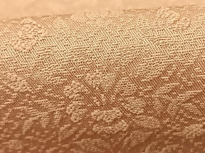 平和屋着物●上質な色無地　草花地紋　一斤染色　さが美扱い　正絹　逸品　AABF0208fy