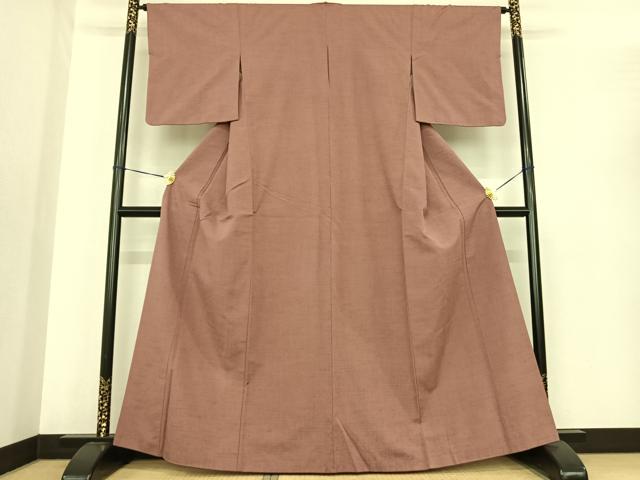 平和屋着物●上質な紬　色無地　鴇浅葱色　正絹　逸品　AABF0212fy
