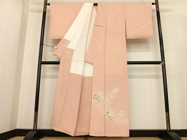 平和屋着物●本加賀友禅作家　成竹登茂男　訪問着　枝花文　暈し染め　正絹　逸品　AABF0215fy