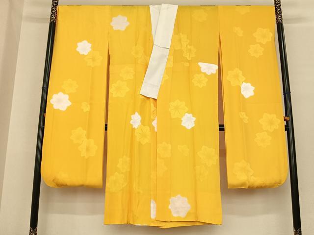 平和屋着物●振袖用長襦袢　無双仕立て　絞り　舞花文　ますいわ屋扱い　正絹　逸品　AABF0217fy