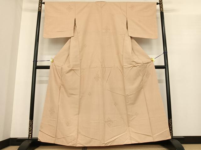 平和屋着物●結城紬　80亀甲　飛び亀甲柄　正絹　逸品　AABF0223fy
