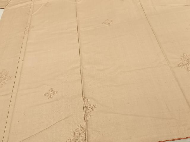 平和屋着物●結城紬　80亀甲　飛び亀甲柄　正絹　逸品　AABF0223fy