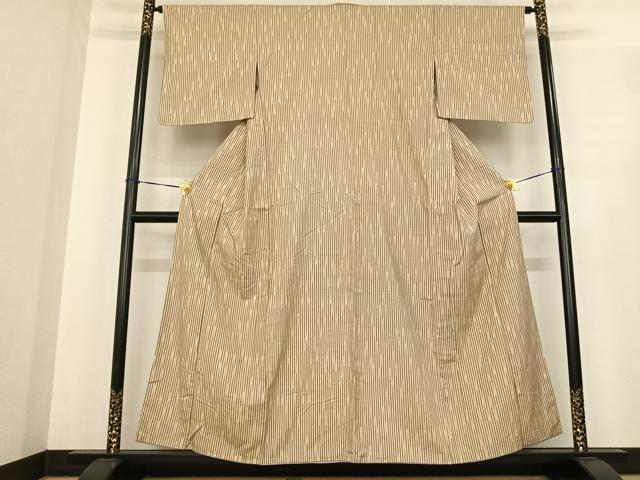 平和屋着物●上質な紬　変わり縞　正絹　逸品　AABF0224fy