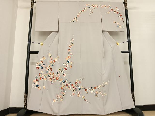 平和屋着物●本加賀友禅作家　金丸水明　訪問着　枝花文　正絹　逸品　AABF0225fy