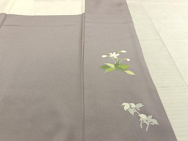 平和屋着物●友禅作家　岡部修治　訪問着　枝花文　暈し染め　金銀彩　ロング丈　正絹　逸品　AABF0231fy