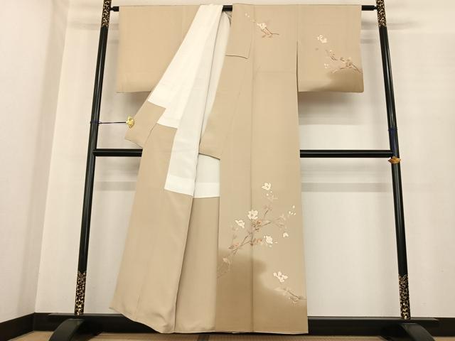平和屋着物●京加賀友禅　百貫達雄　訪問着　枝花文　暈し染め　正絹　逸品　AABF0236fy
