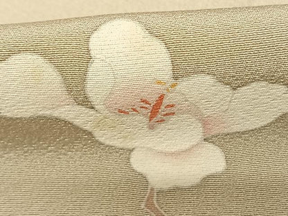 平和屋着物●京加賀友禅　百貫達雄　訪問着　枝花文　暈し染め　正絹　逸品　AABF0236fy