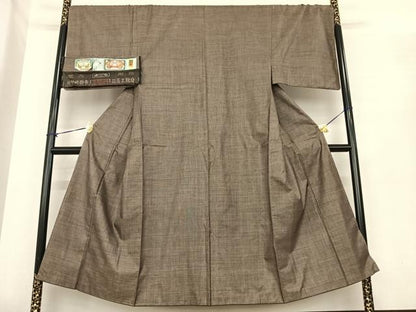 平和屋着物●男性　本場大島紬　吉織物謹製　カタス9マルキ　泥染め　キングサイズ　証紙付き　正絹　逸品　未使用　AABF0239fy