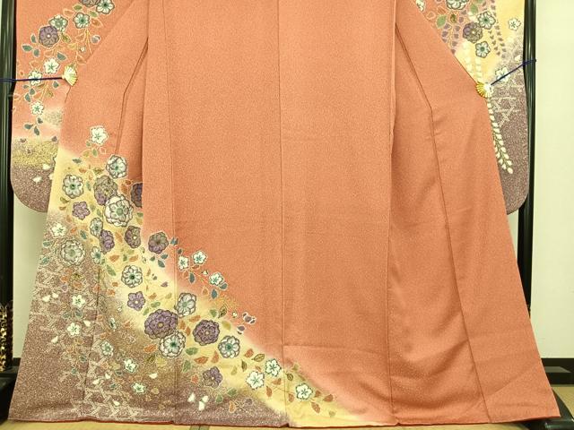 平和屋着物●豪華振袖　辻が花　絞り　暈し染め　金彩　正絹　逸品　AABF0240fy