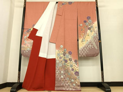 平和屋着物●豪華振袖　辻が花　絞り　暈し染め　金彩　正絹　逸品　AABF0240fy