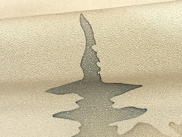 平和屋着物●訪問着　風景文　銀通し地　正絹　逸品　AABF0241fy 平和屋着物○訪問着 風景文 銀通し地 正絹 逸品 AABF0241fy