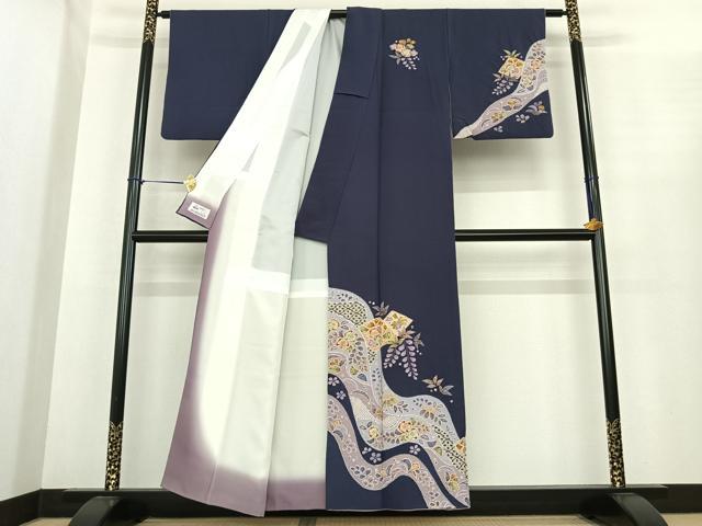 平和屋着物●越後十日町の一流染匠　桐屋・翠山工房　訪問着　辻が花　絞り　やまと誂製　正絹　逸品　AABF0243fy