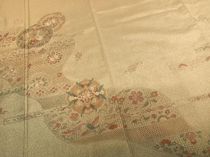 平和屋着物●訪問着　総刺繍　中国三大刺繍　汕頭刺繍　スワトウ刺繍　吉祥花鳥文　暈し染め　正絹　逸品　AABF0244fy
