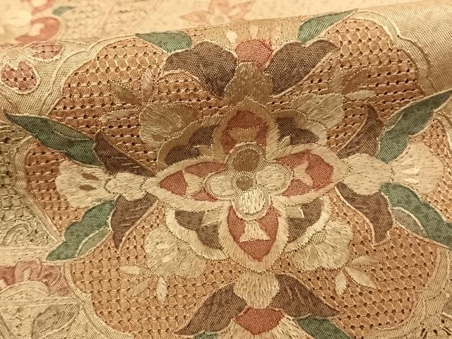 平和屋着物●訪問着　総刺繍　中国三大刺繍　汕頭刺繍　スワトウ刺繍　吉祥花鳥文　暈し染め　正絹　逸品　AABF0244fy 平和屋着物○訪問着 総刺繍 中国三大刺繍 汕頭刺繍 スワトウ刺繍