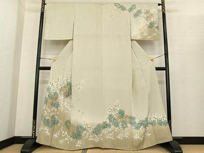 平和屋着物●訪問着　枝花文　暈し染め　正絹　逸品　AABF0246fy